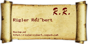 Rigler Róbert névjegykártya