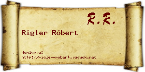 Rigler Róbert névjegykártya